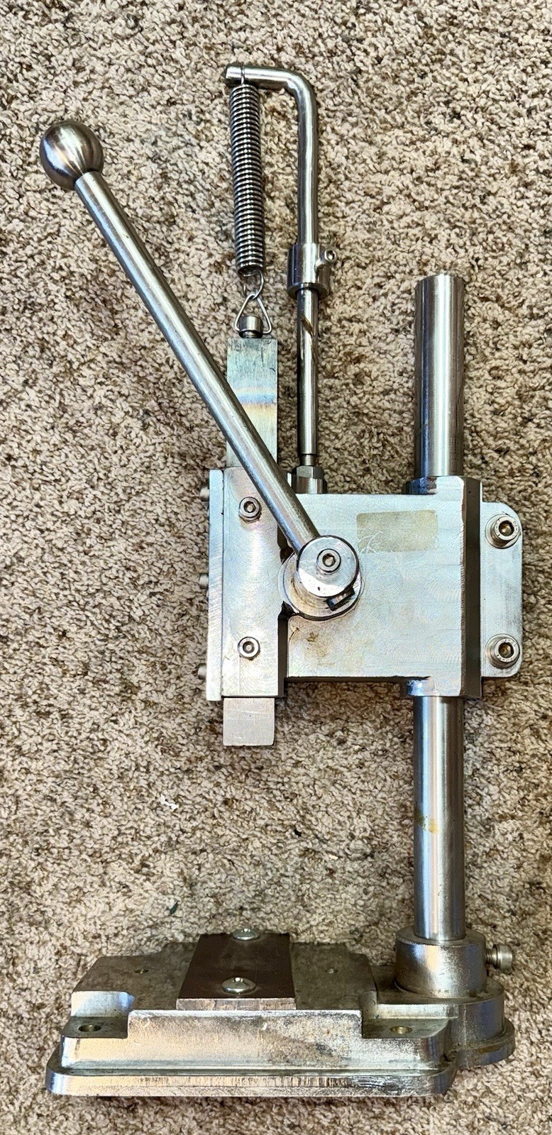 Solid Stainless Steel Arbor Press w Retract Spring
