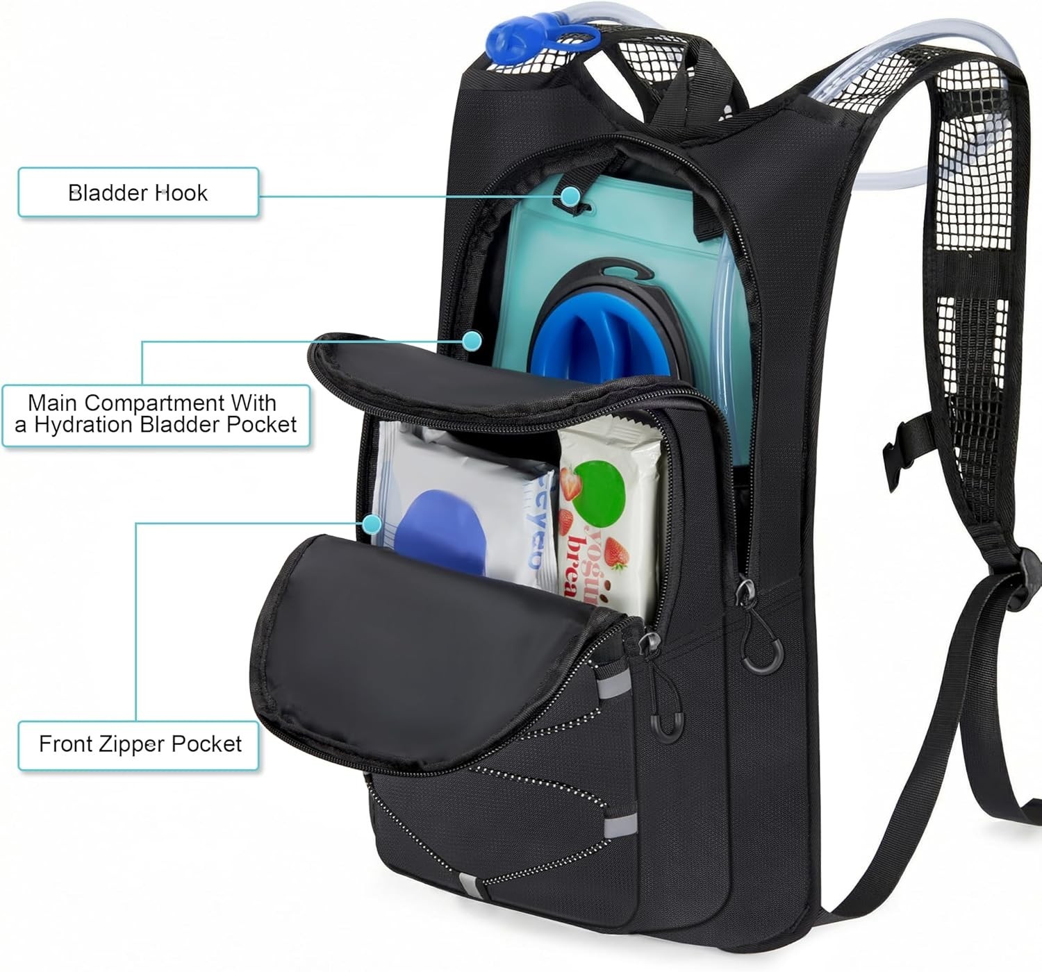 Hydration Backpack - Lightweight Water Backpack with 2L Water Bladder Bag, Ru...