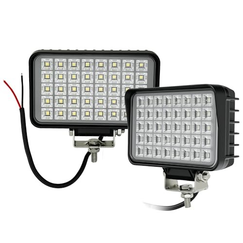 LED Tractor Truck Work Auxiliary Lights 10-30V 2Pcs 6Inch Heavy Flood Beam