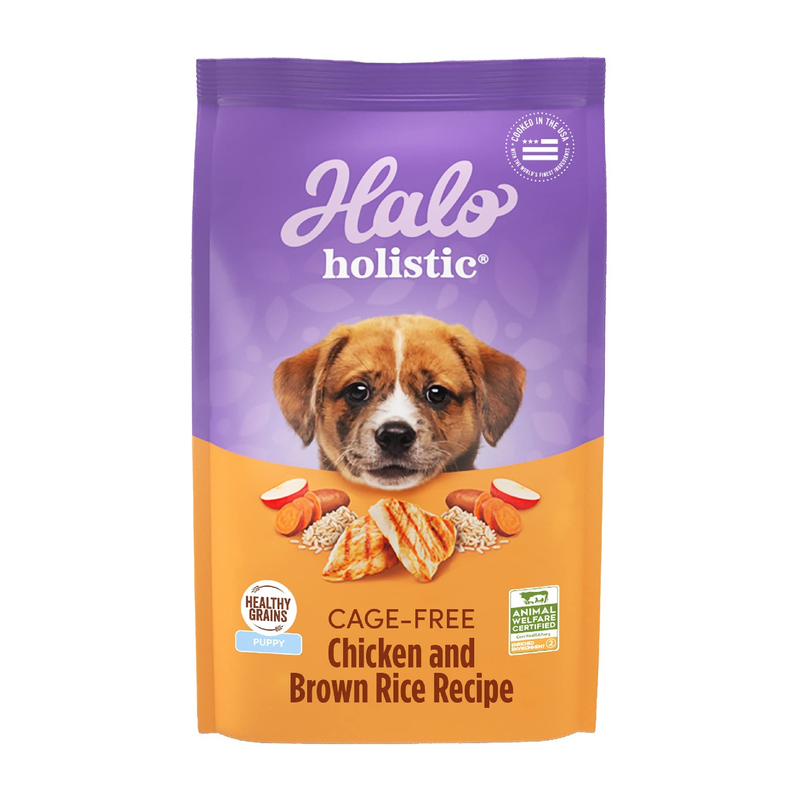 Halo Holistic Puppy Food: Cage-Free Chicken & Brown Rice Recipe, Healthy Grains