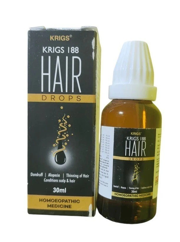 KRIG'S 188 Hair Drops Homeopathic 30ml & Tablet 20gm HAIR GROWTH COMBO