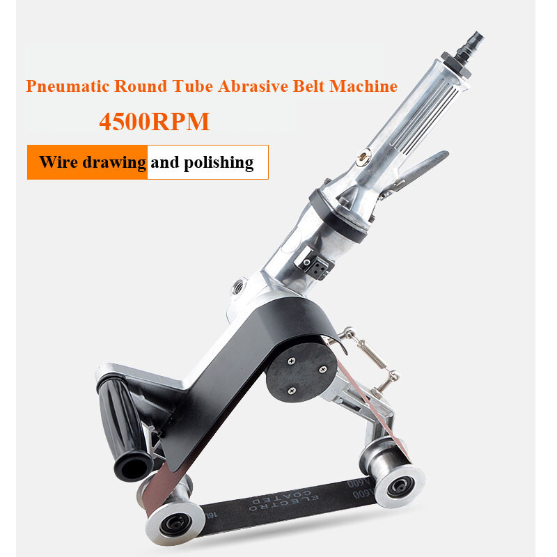Pneumatic Belt Sander Round Tube Drawing Polishing Polisher Machine 40x760MM New