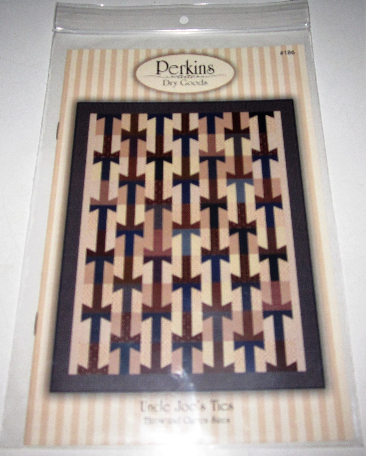 UNCLE JOES TIES Pieced Quilt Pattern in THROW and QUEEN Sizes