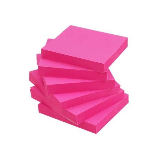 Sticky Notes 3x3 Self-Stick Notes Color 6 Pads, 100 Sheets/Pad Rose Red