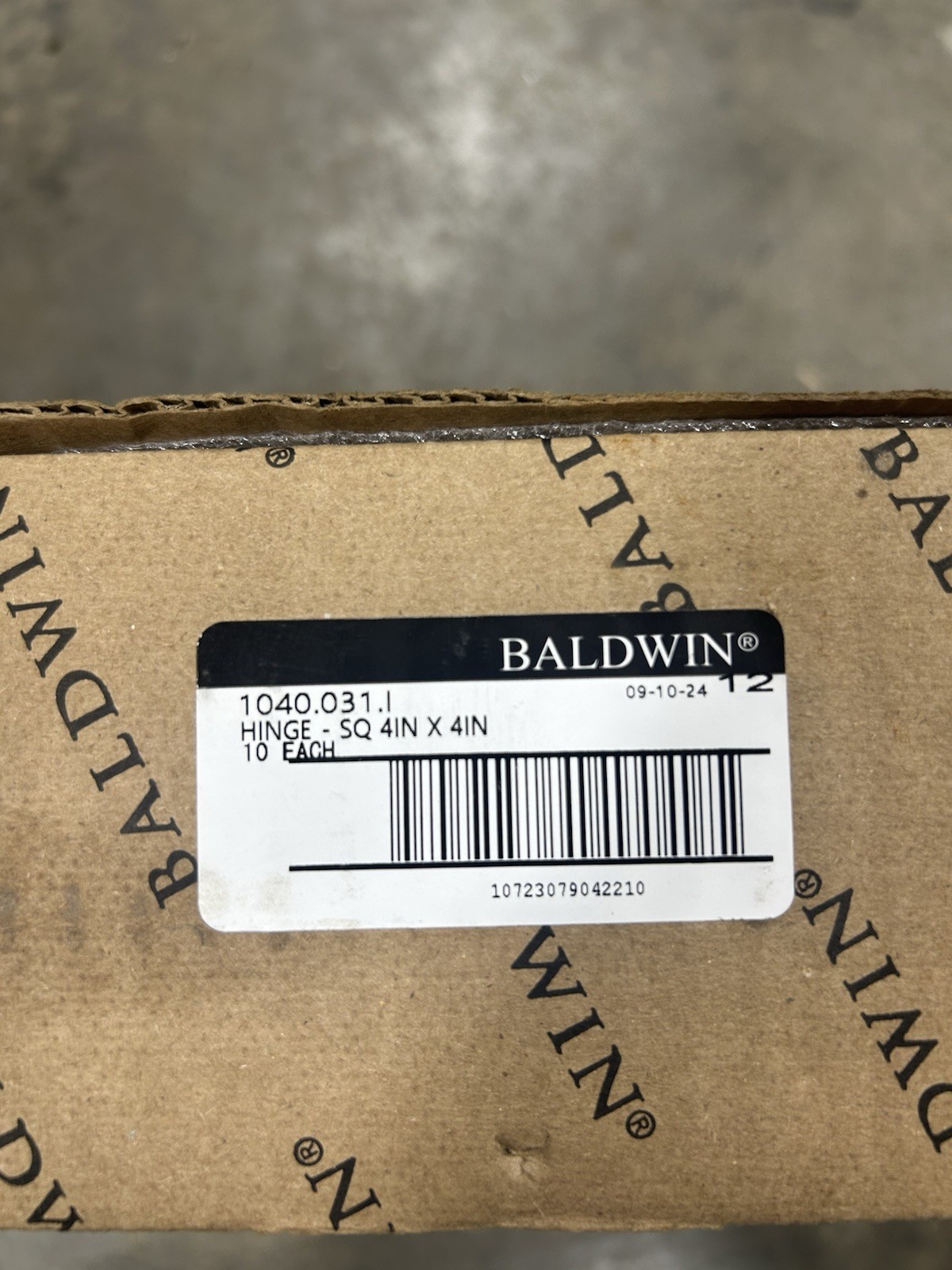 Baldwin 1040.031.I Hinge Brass 4" x 4"
