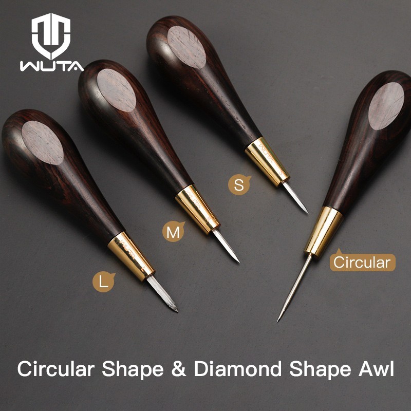 WUTA Leather Stitching Awl Diamond Shape Hand Sewing Awl DIY Stitcher Taper Tool