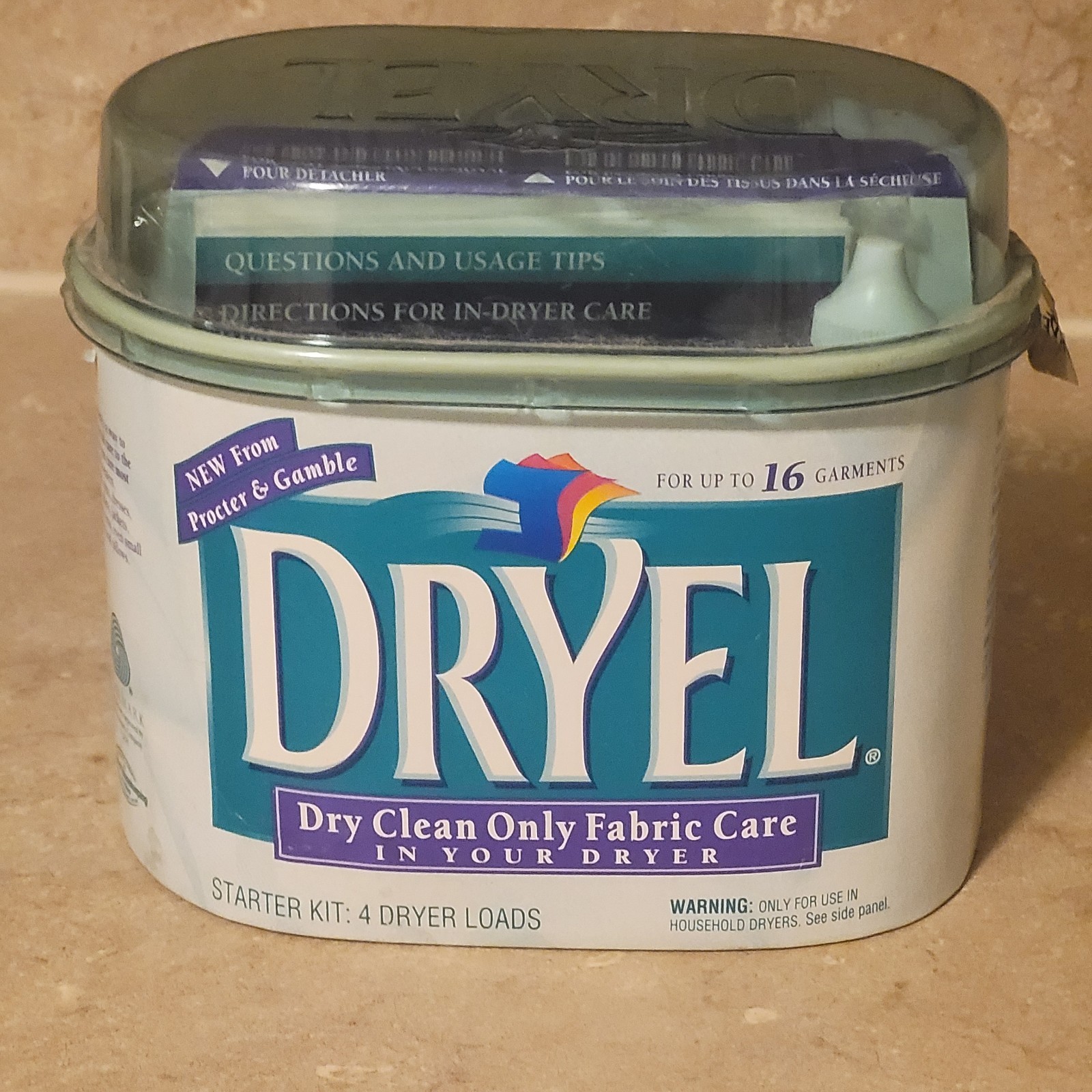 DRYEL At Home Dry Cleaner Starter Kit 4 Dryer Loads Up To 16 Garments NOS Vtg