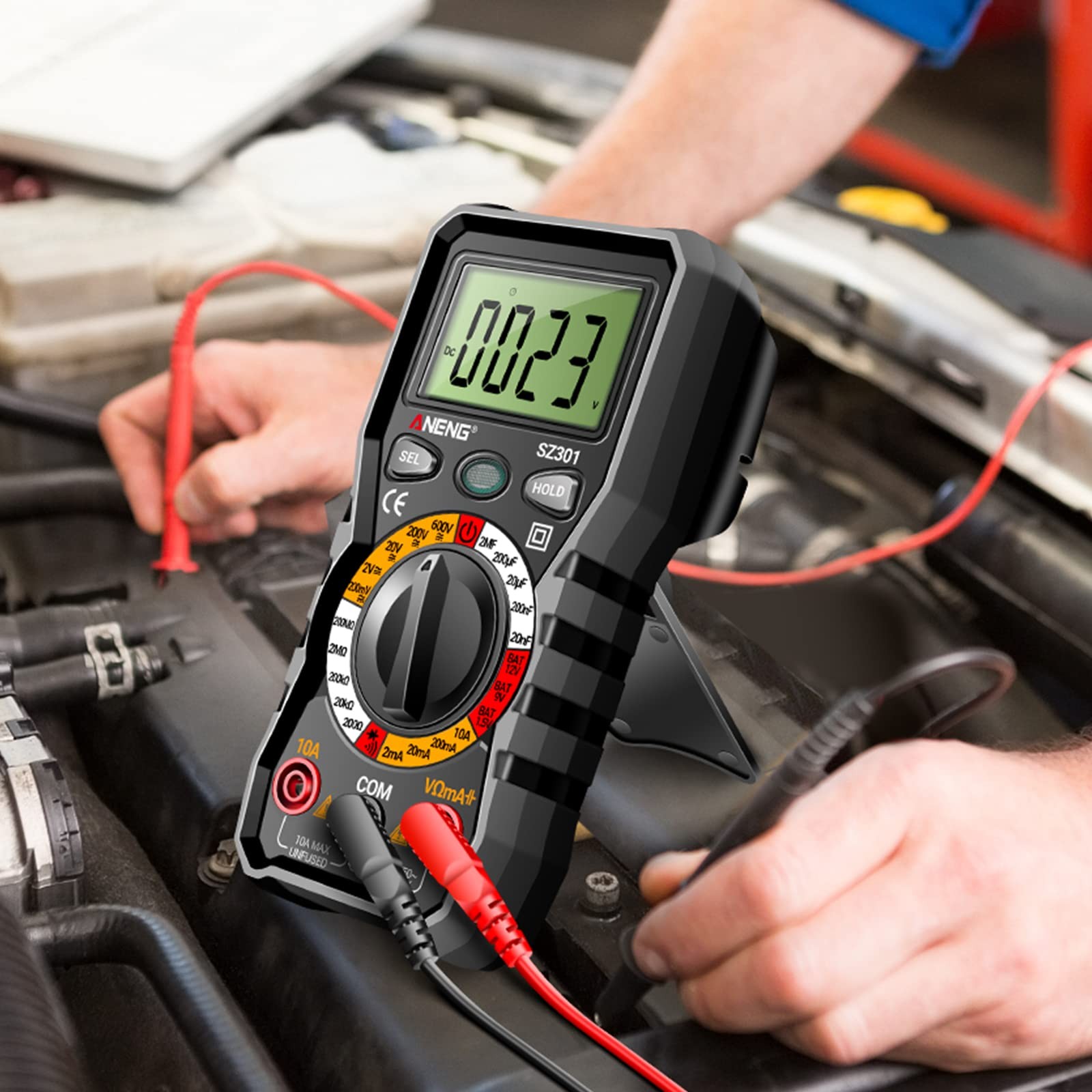 ANENG Digital Multimeter with Case,DC AC Voltmeter,Ohm Volt Amp Black
