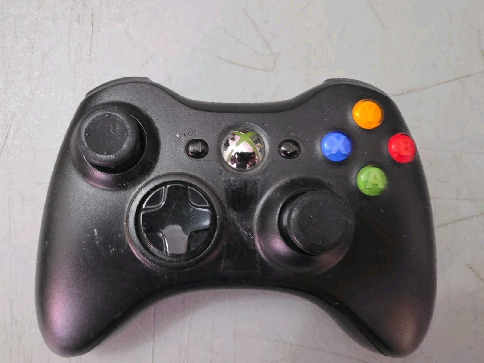 Microsoft Xbox 360 OEM Black Wireless Oficial  Controller Missing Battery Cover