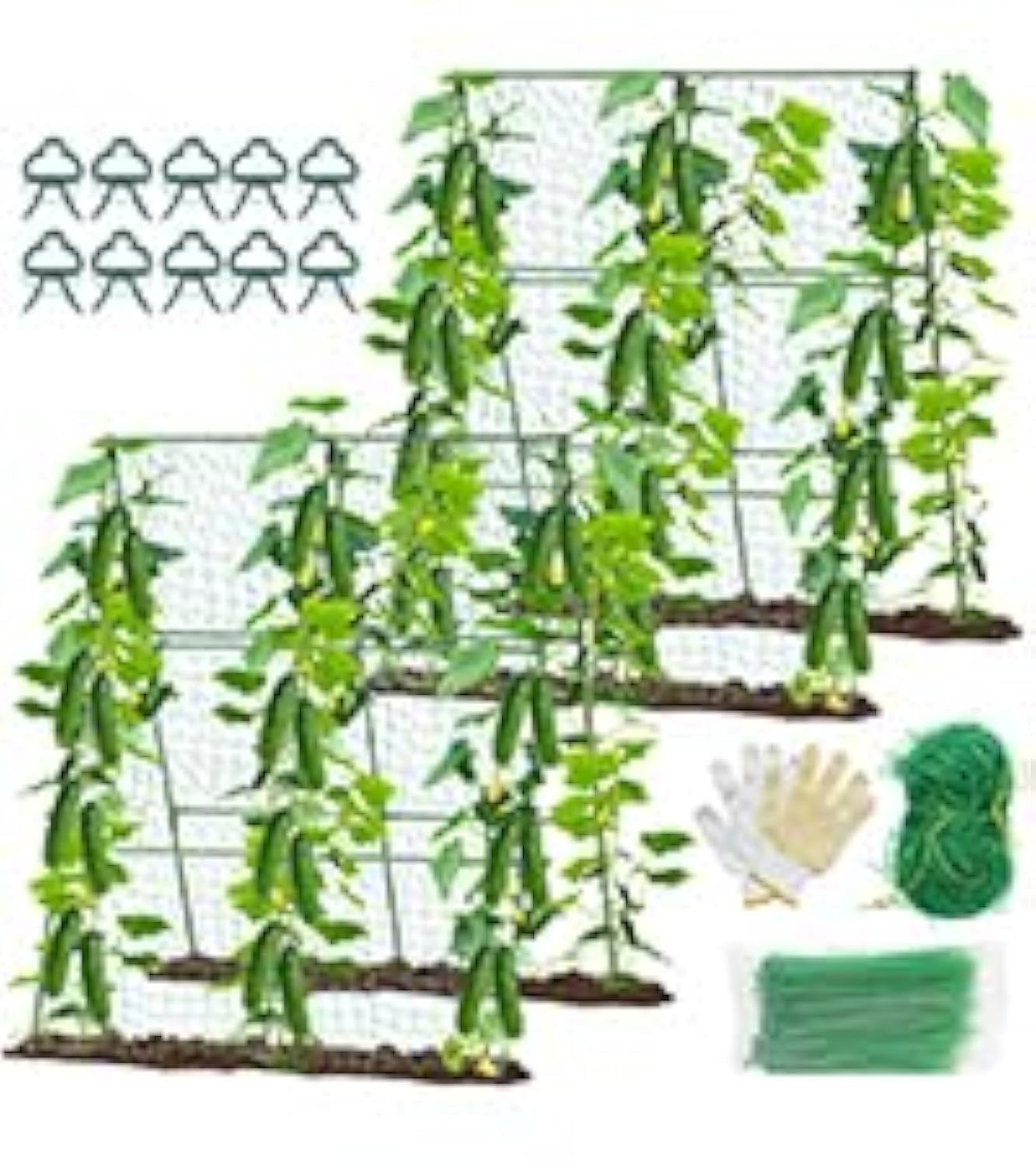 55" H x 36" W Cucumber Trellis for Raised Bed Garden, H x W, Black