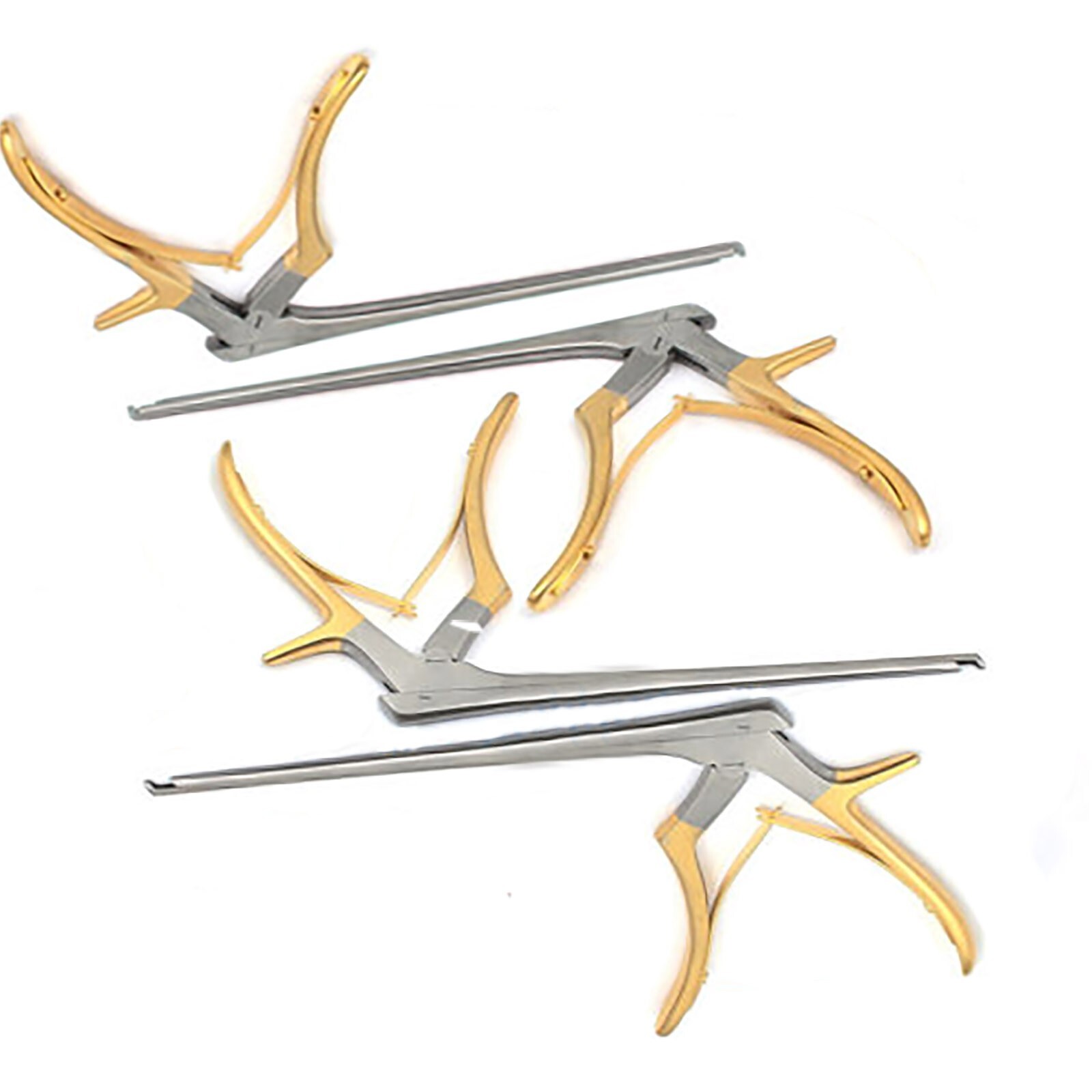4Pcs Kerrison Rongeurs Silver & Gold (1, 2, 3, 4mm) Cervical Orthopedic Surgical