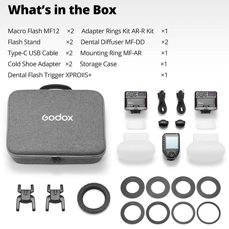 Godox MF12-DK1 Dental Flash System Dual-Flash Led Ring Lights Camera Speedlite