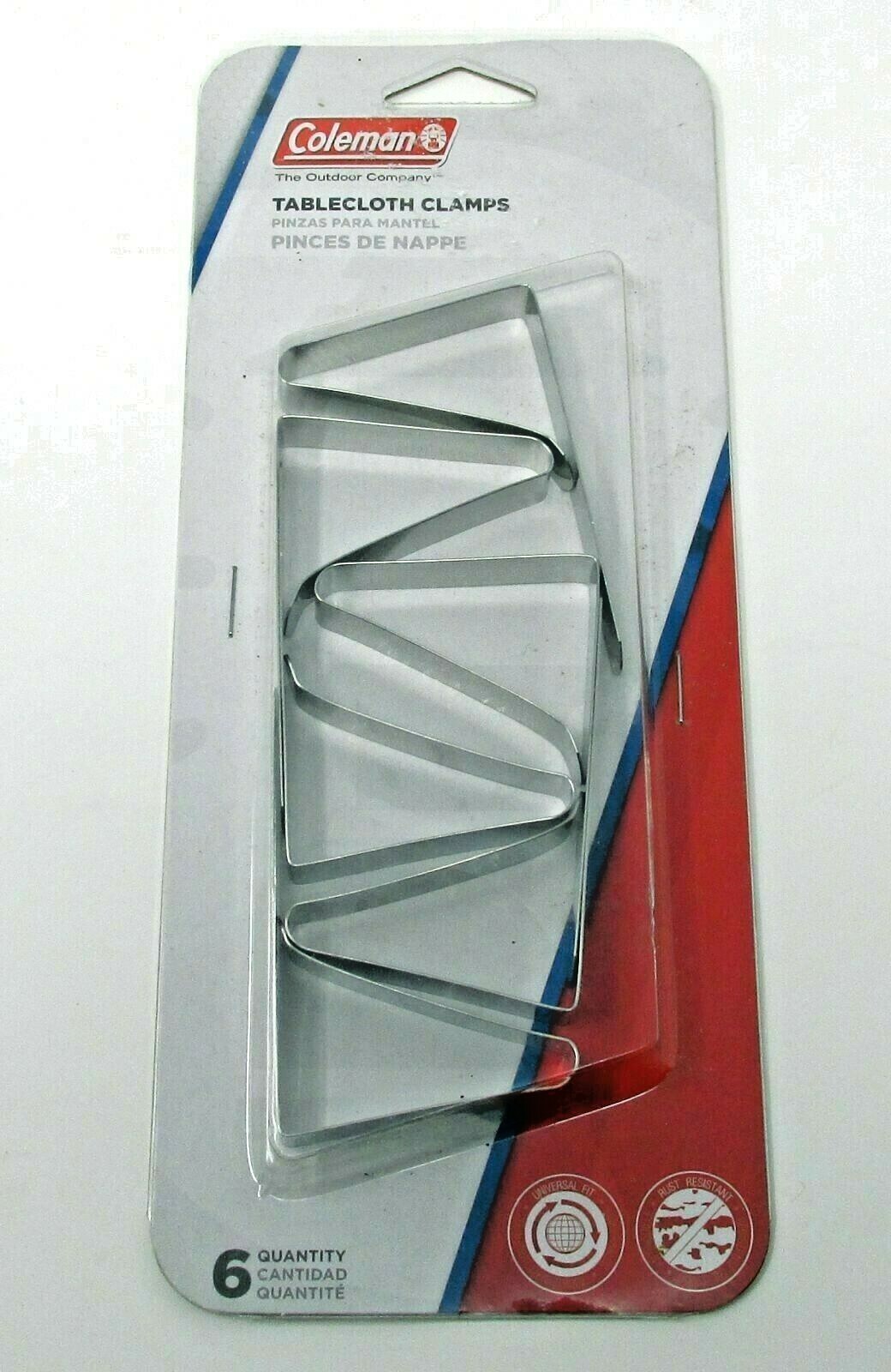 Tablecloth Clamps Pack of 6 Stainless Steel Fits Most Tables Coleman 2000014856