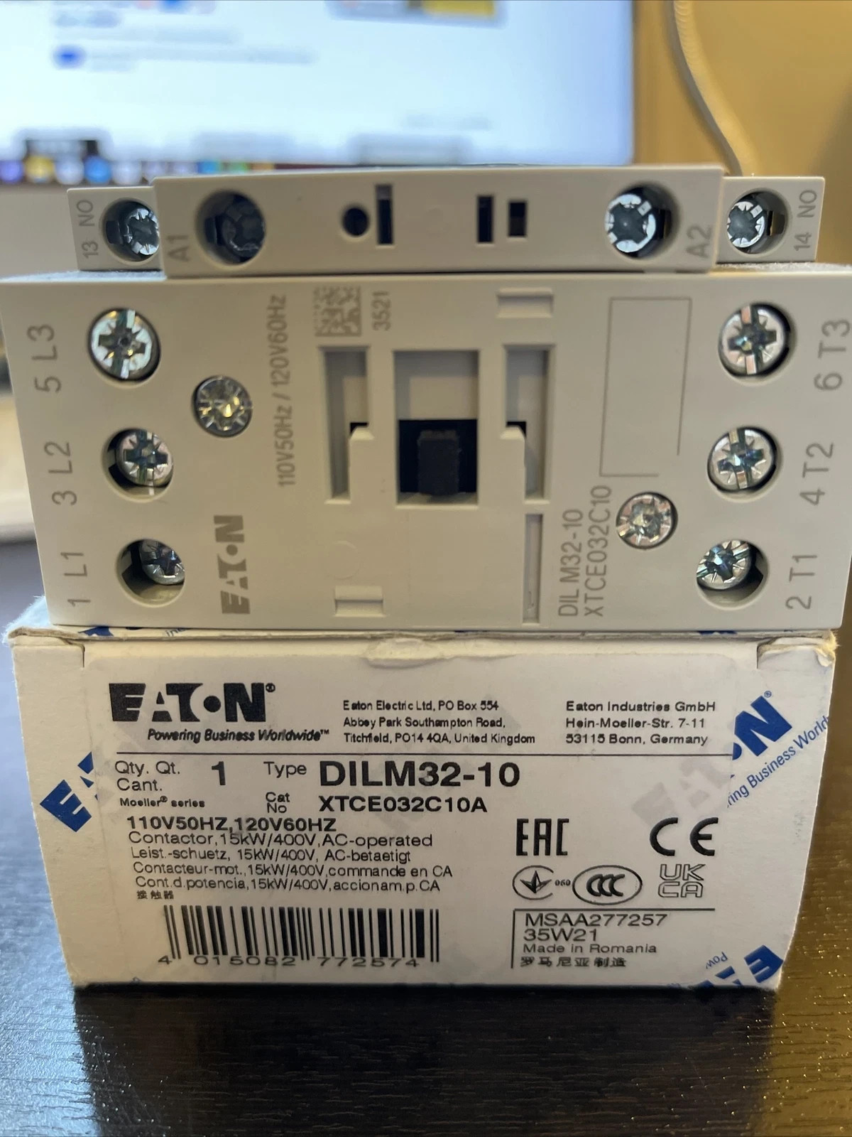 New In Box EATON  DILM32-10(RDC24) Contactor