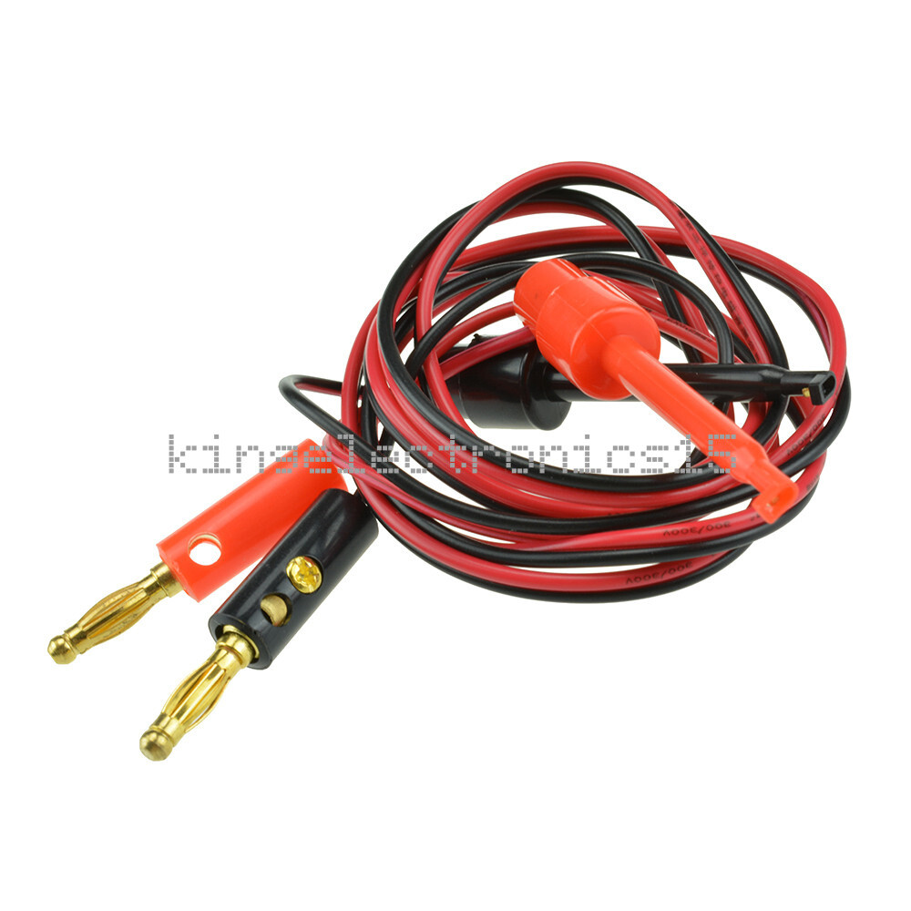 NEW 1 Pair Small Test Hook Clip to Banana Plug for Multimeter Test Lead Cable