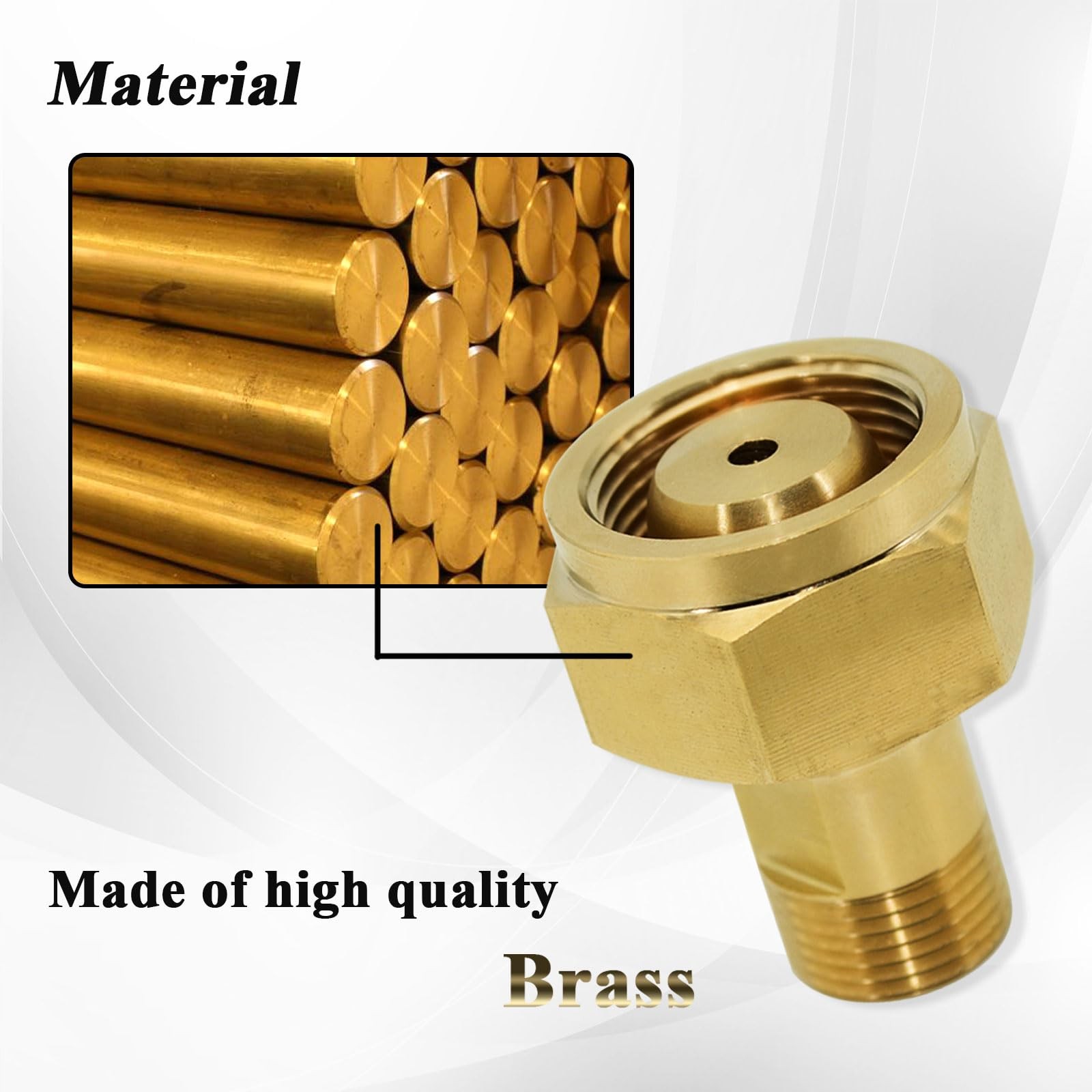 CGA~520 to CGA~200 Acetylene Regulator Adapter Brass