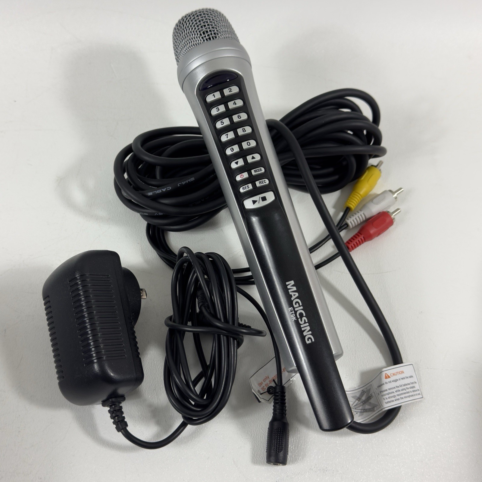 MagicSing ET9K Digital Home Microphone Karaoke Magic Sing Cables Power Adapter