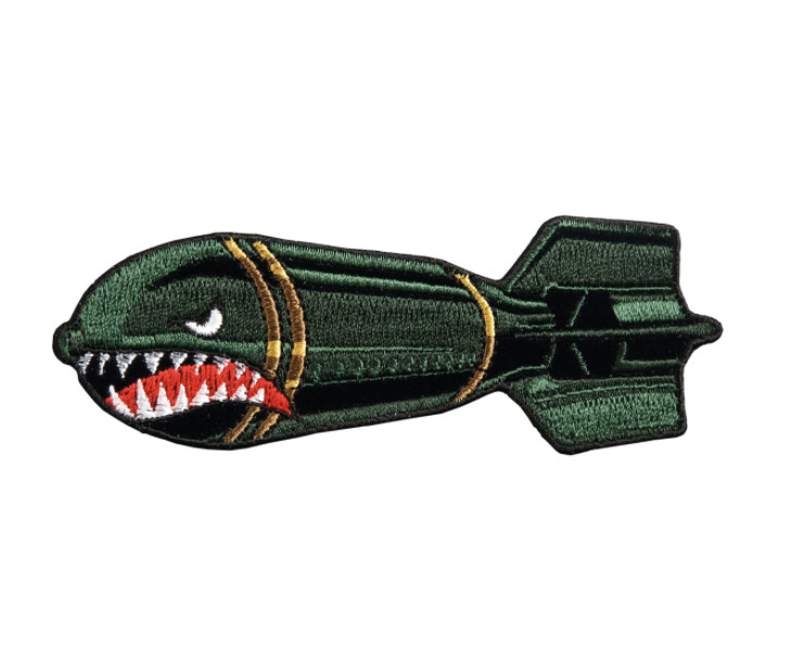 4" DROP BOMB WITH FACE EMBROIDERED PATCH