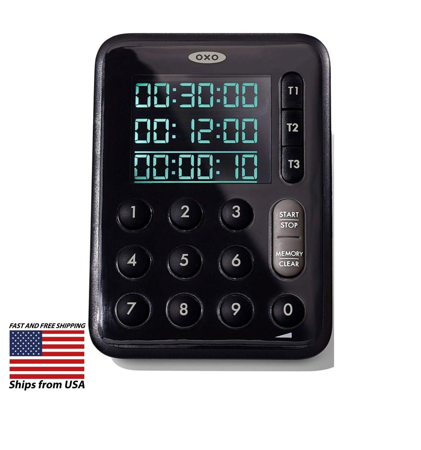 OXO Good Grips Digital Triple Kitchen Timer - Black