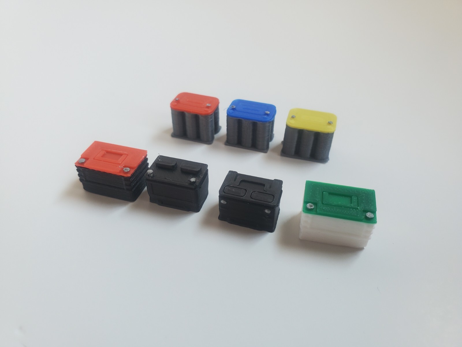 10X Red Yellow Blue Top Battery 1/24 1/25 Scale Model Car RC Crawler Garage Shop