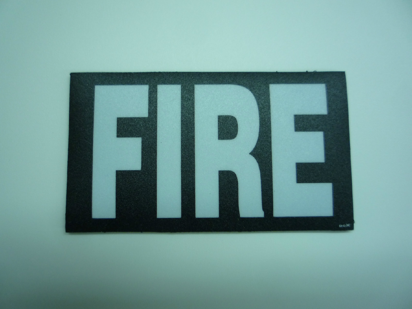 FIRE white on black PCX patch 2 PACK 3.5" x 2" WITH VELCRO® BRAND FASTENER