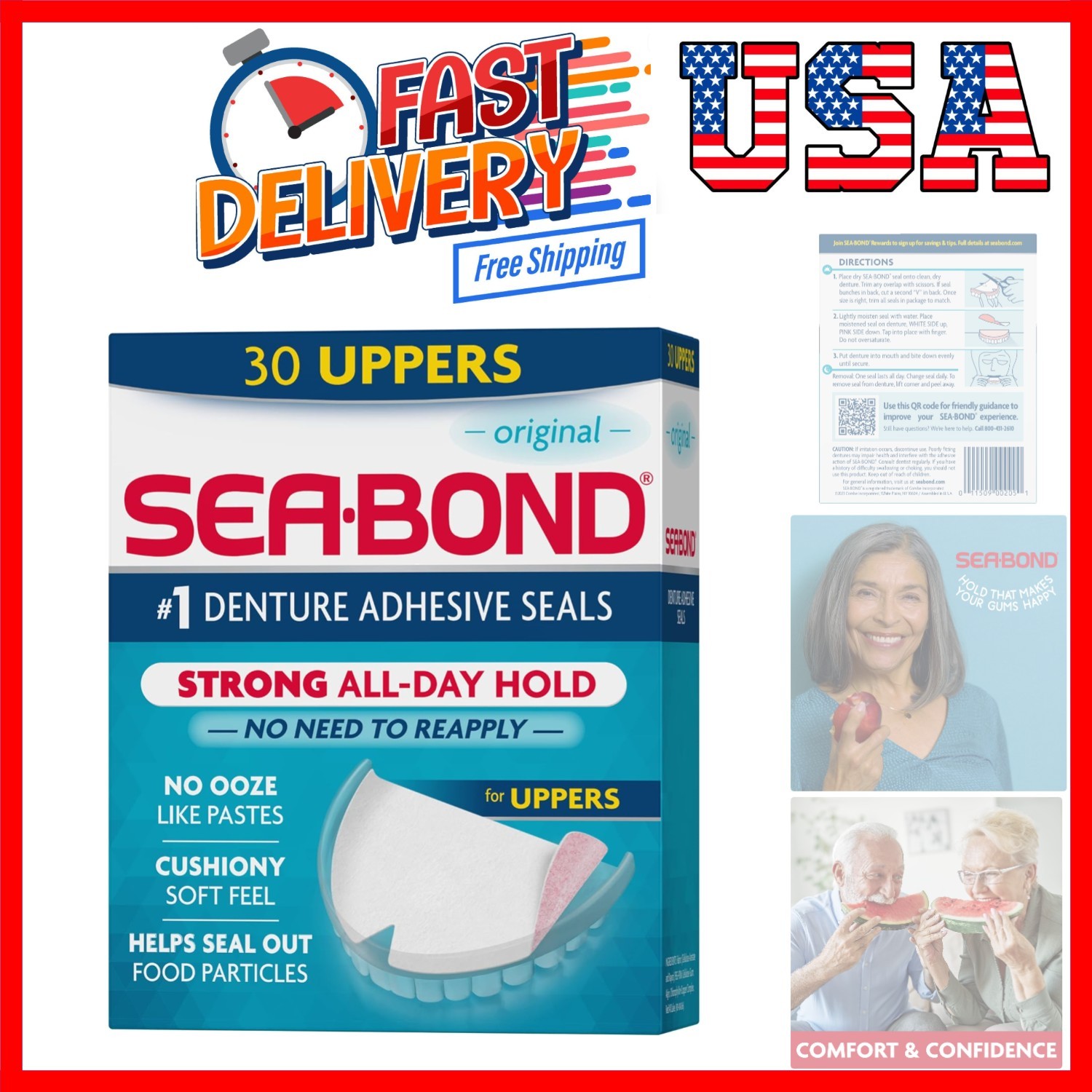 Mess-Free Secure Denture Adhesive Strips - Comfort Designed for All-Day Wear