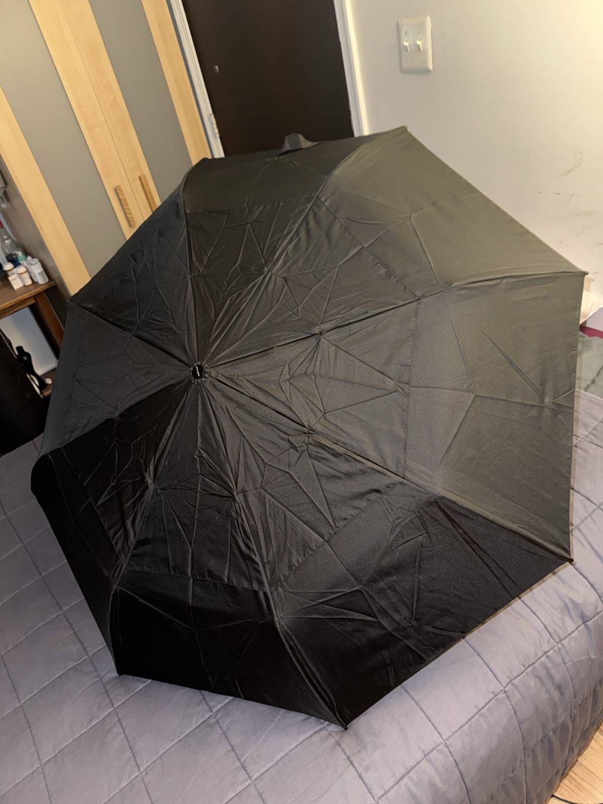 ShedRain WindPro Windproof Compact/Folding Umbrella, Black Solid Men's