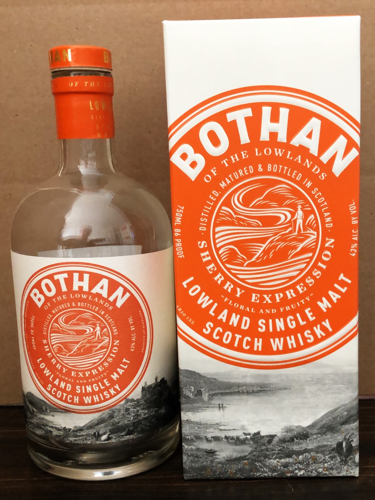 Bothan Lowland Sherry Cask Single Malt Scotch Whisky Bottle with Box