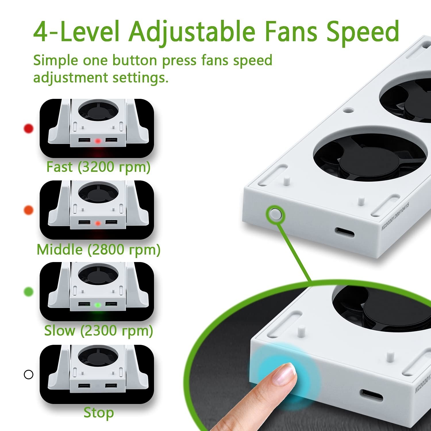 Vertical Stand with Cooling Fan for Xbox Series S Removable Cooler Accessory