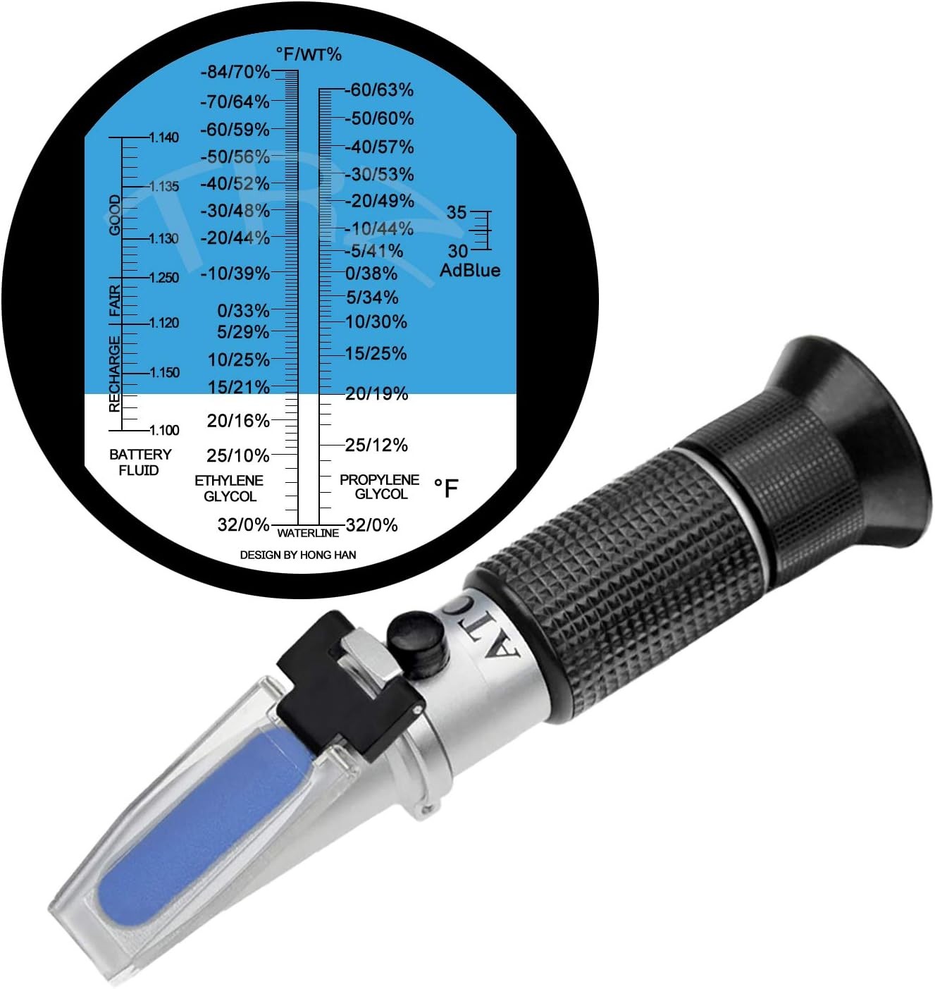 TRZ 4-in-1 Antifreeze Refractometer Ethylene Glycol, Propylene Glycol in Antifre