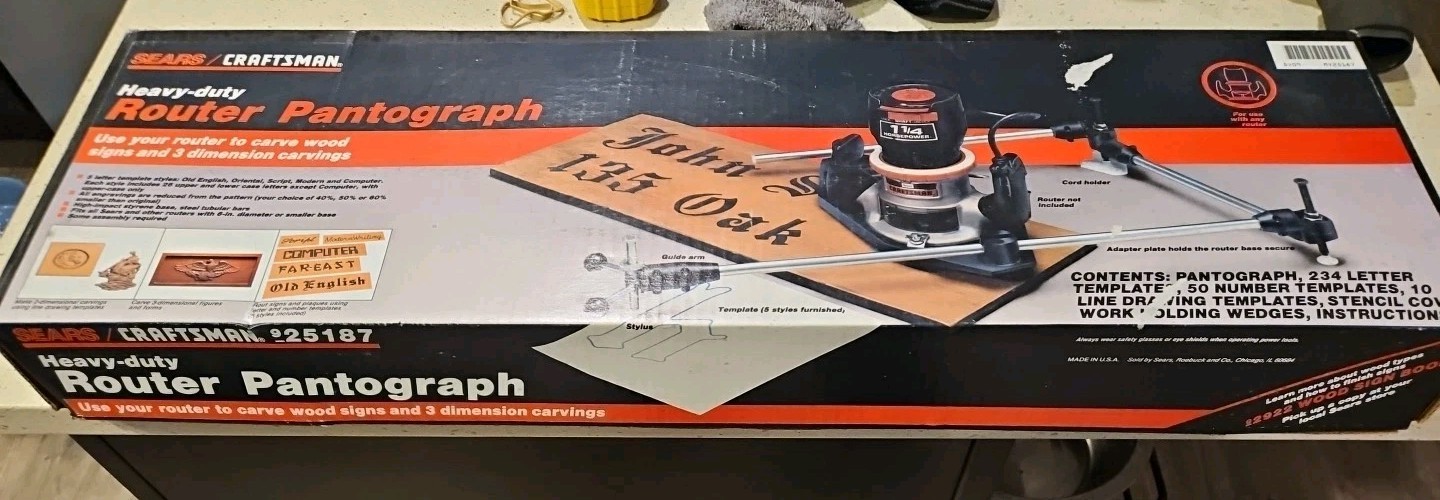 Sears/Craftsman Router Pantograph 925187 3-Dimensional Guide Accessory