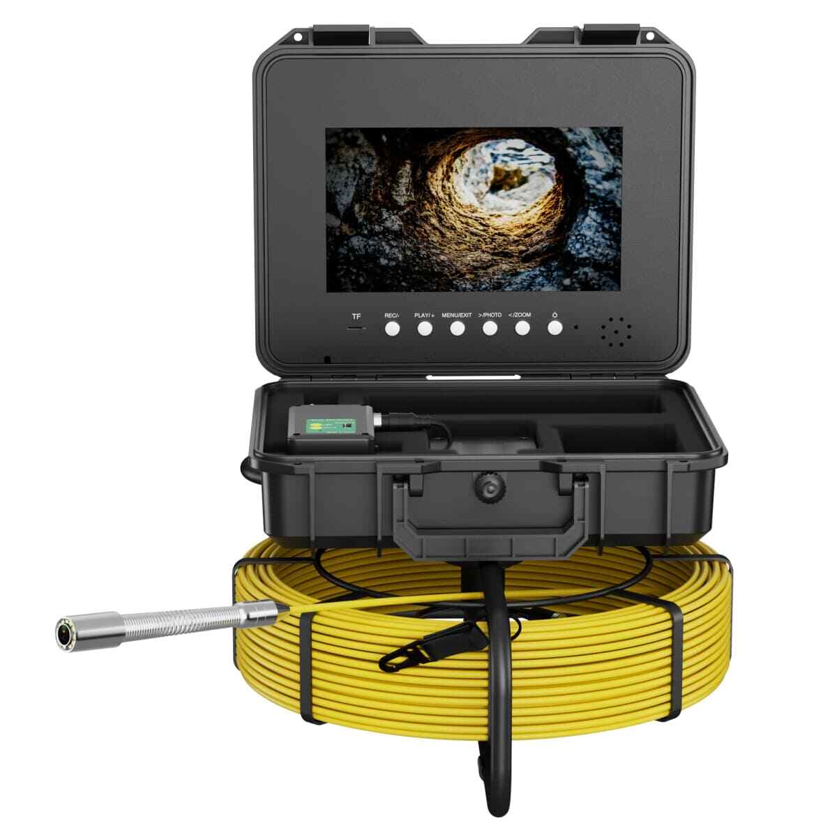 10" Pipe Inspection Camera w/ 512hz Meter Counter Sewer Camera Self Leveling 30M