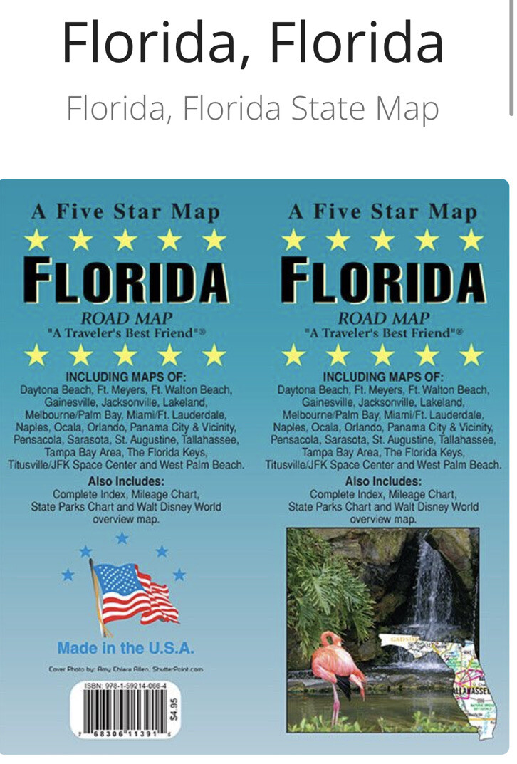 *NEW*  2021 Road Travel Map Florida Five Star Map