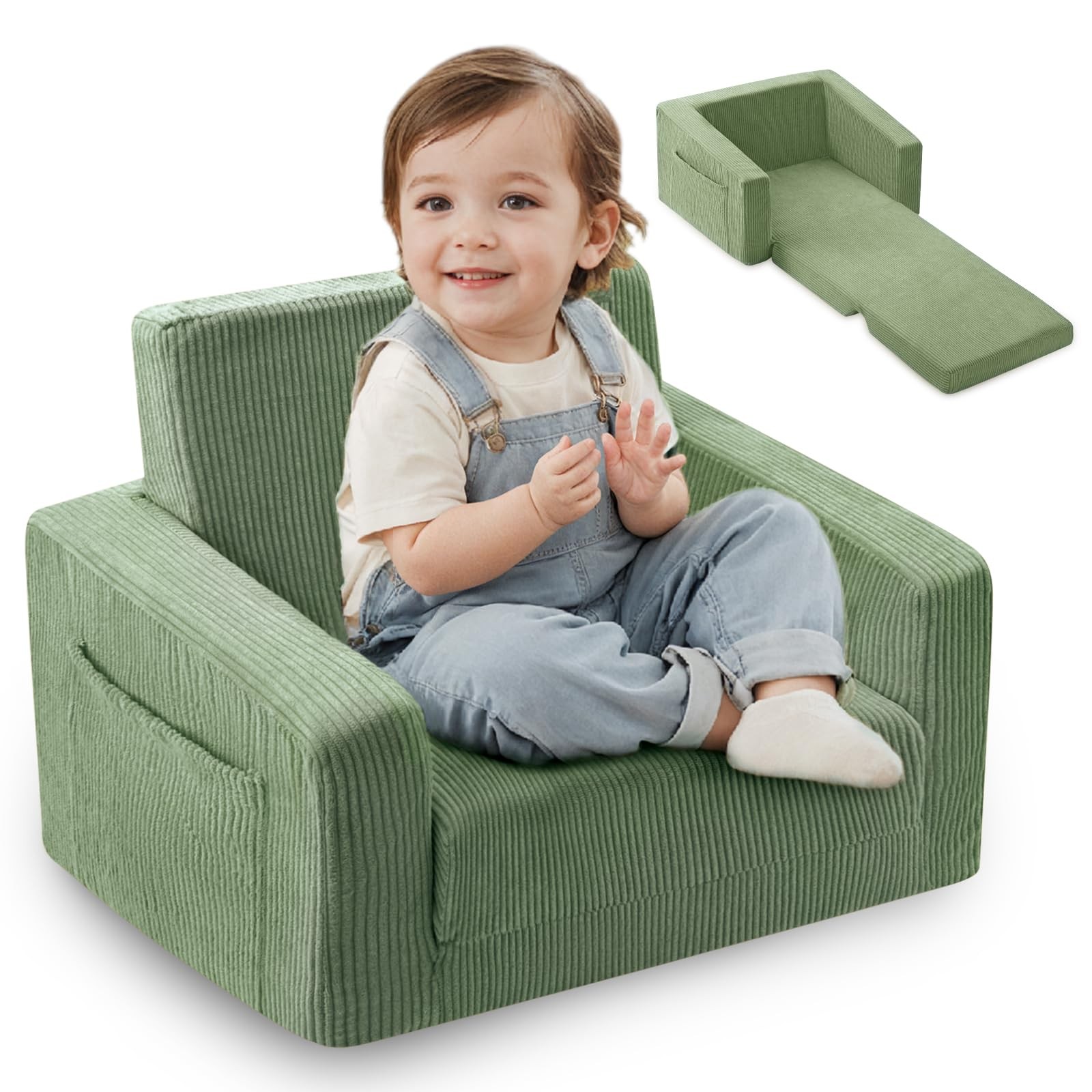 Toddle & Kids Chair,2-in-1 Soft Toddler Couches That Fold Out,Toddler Chairs ...