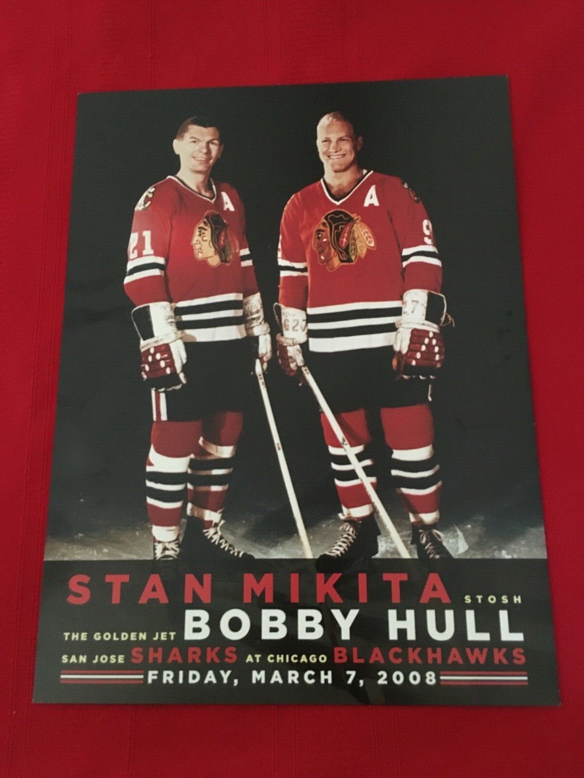 2007-2008 NHL Bobby Hull-Stan Mikita Night program / 3-7 / Blackhawks / HOF