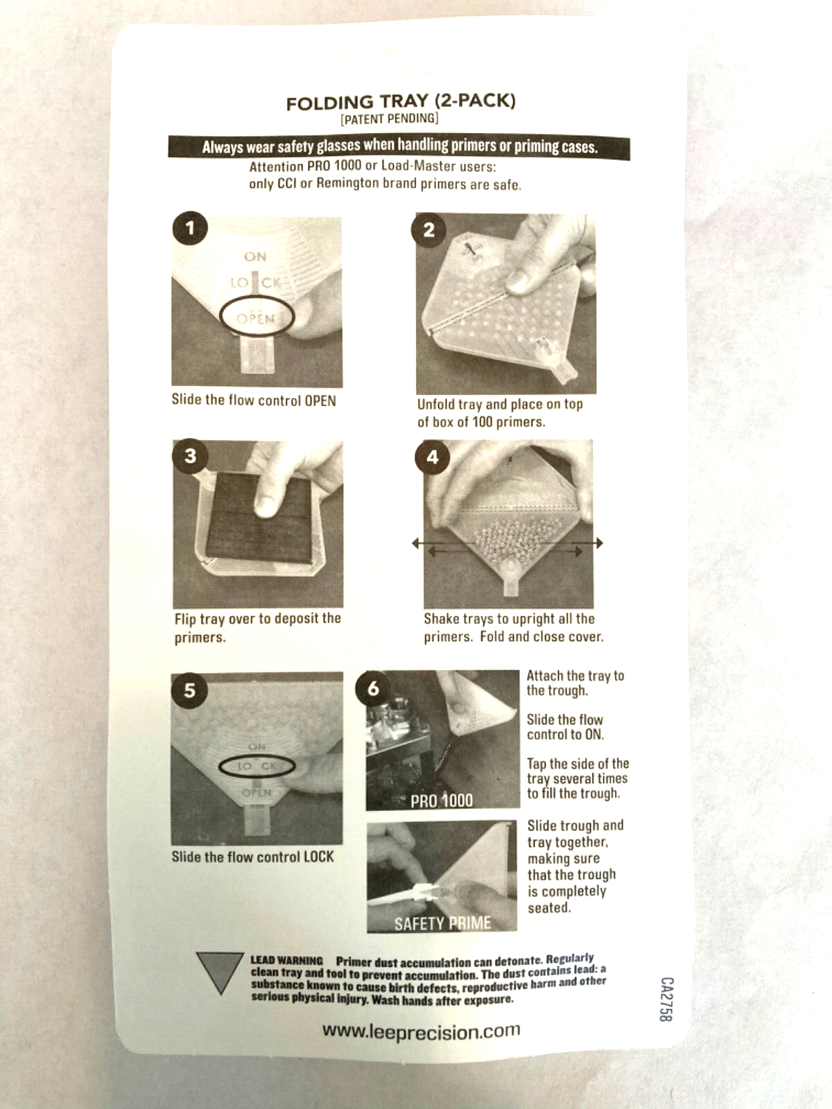 LEE 90606 LEE FOLDING PRIMER TRAYS 2-PACK "Ships within 1 Buisness Day"
