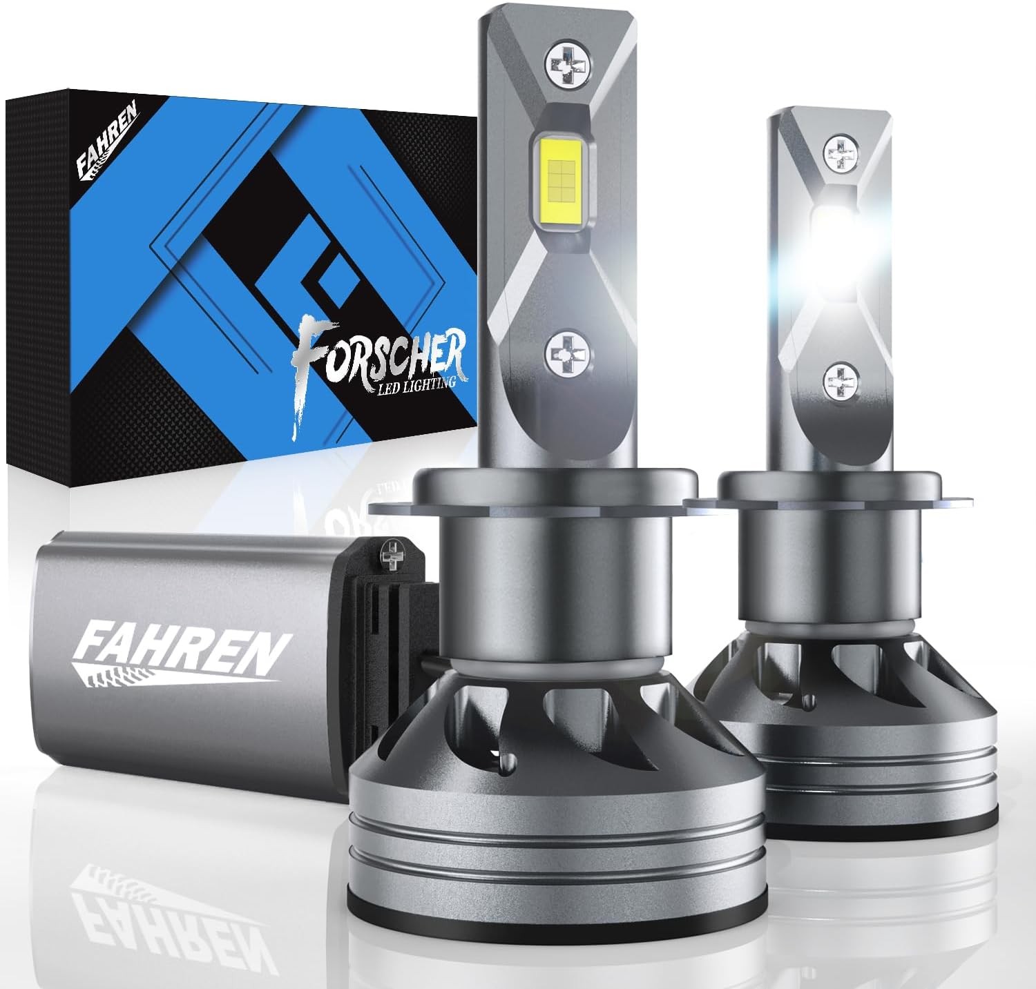 FAHREN H7 LED Headlight Bulb 600% Brighter 6500K White High/Low/Fog Beam 10Years