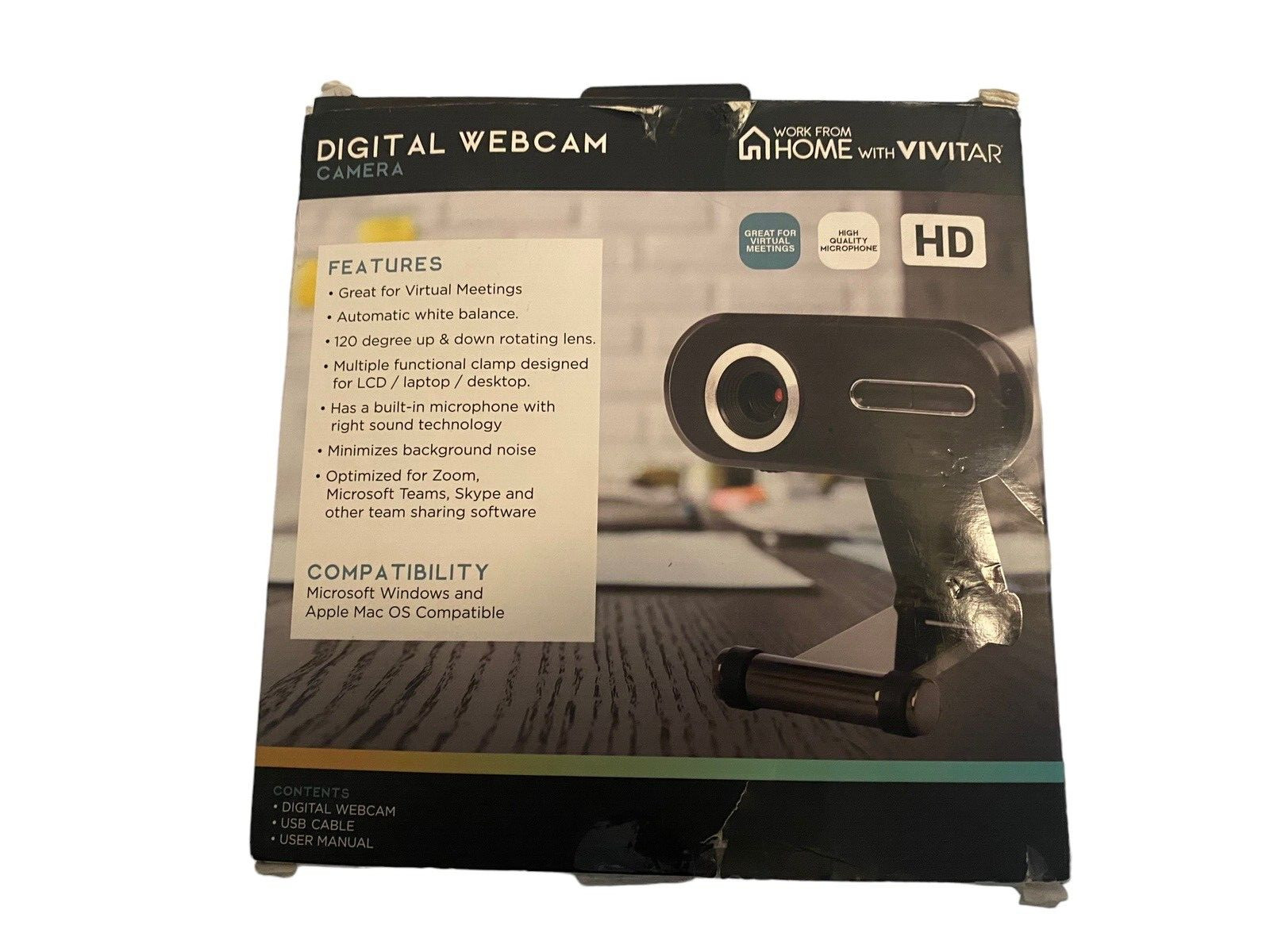Vivitar VWC104BLK HD Quality Digital Web Camera and Microphone