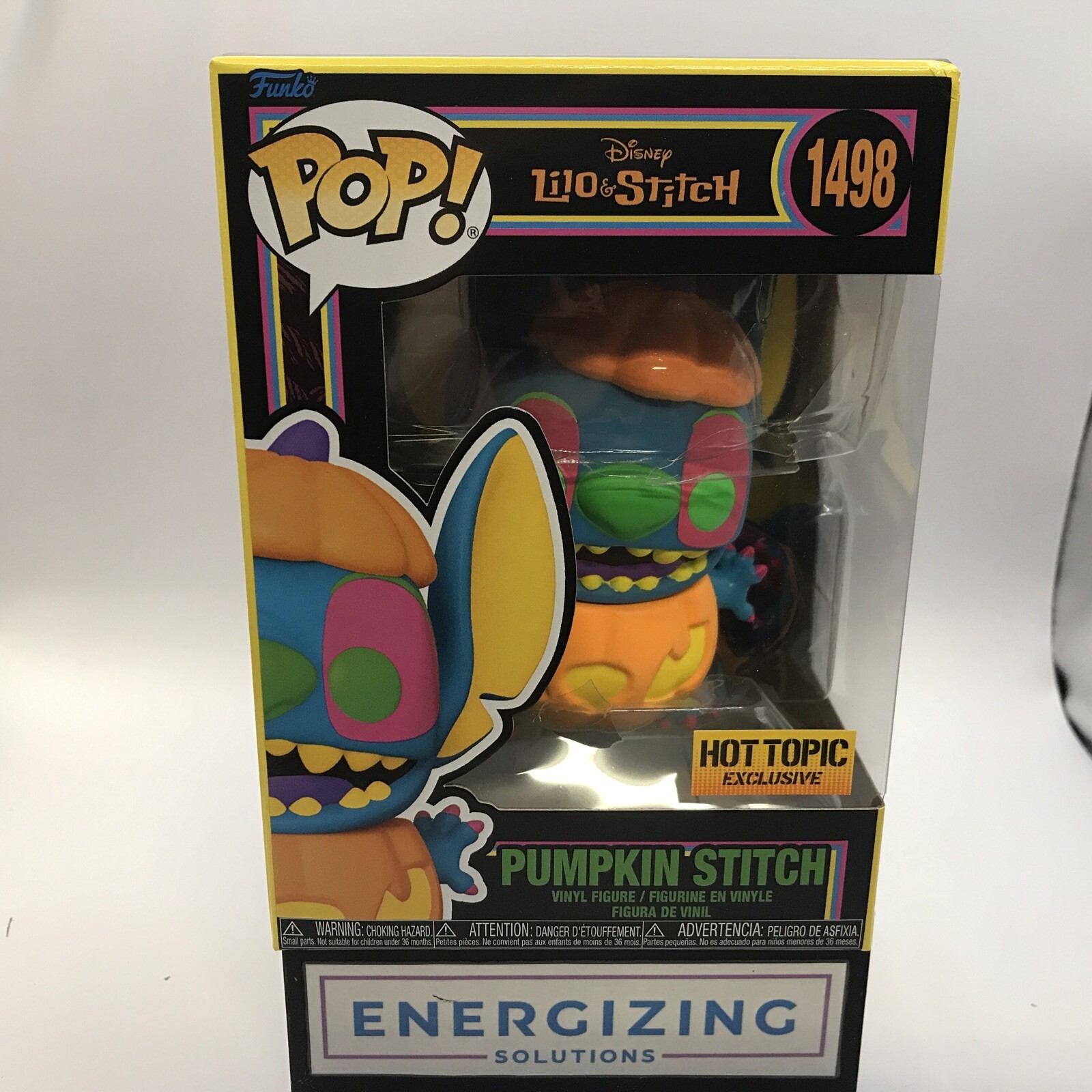 Funko Pop! Black Light Pumpkin Stitch (HotTopic Exclusive) #1498 w/protector