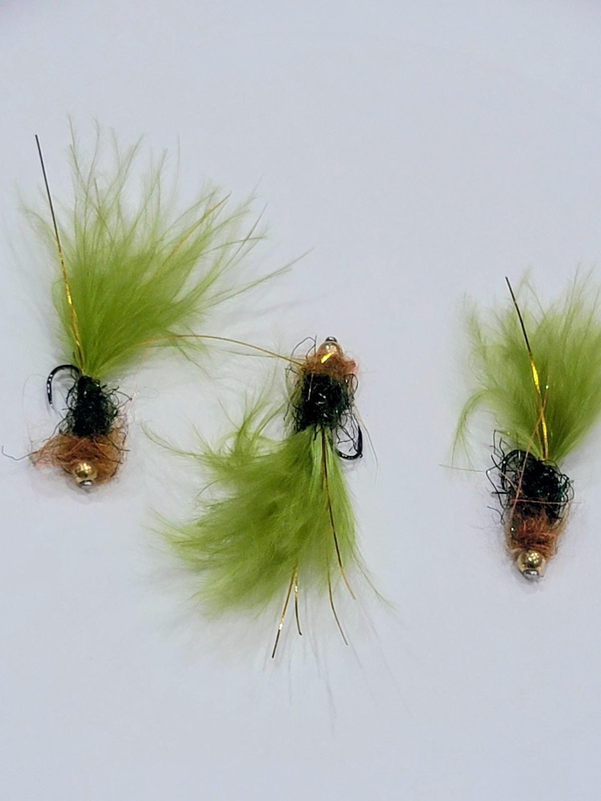 Egg Sucking Leech Fly Fishing Flies Green Brown Size 12 Trout Steelhead Lot 3