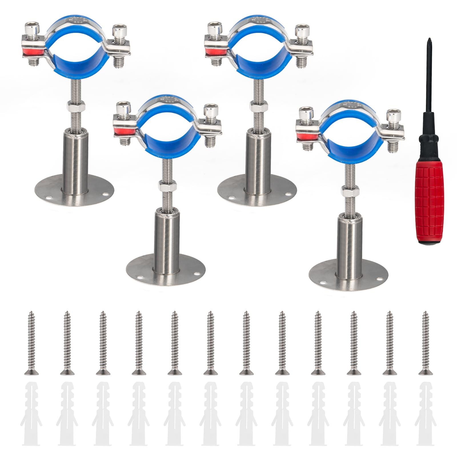 Kodilin 4PCS 304 Stainless 4pcs 3/4"(25-28mm), Adjustable Height 50-100mm