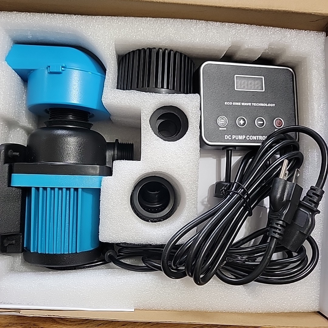 Aquarium 24V 1850GPH DC Water Pump with Controller Submersible and Inline Return