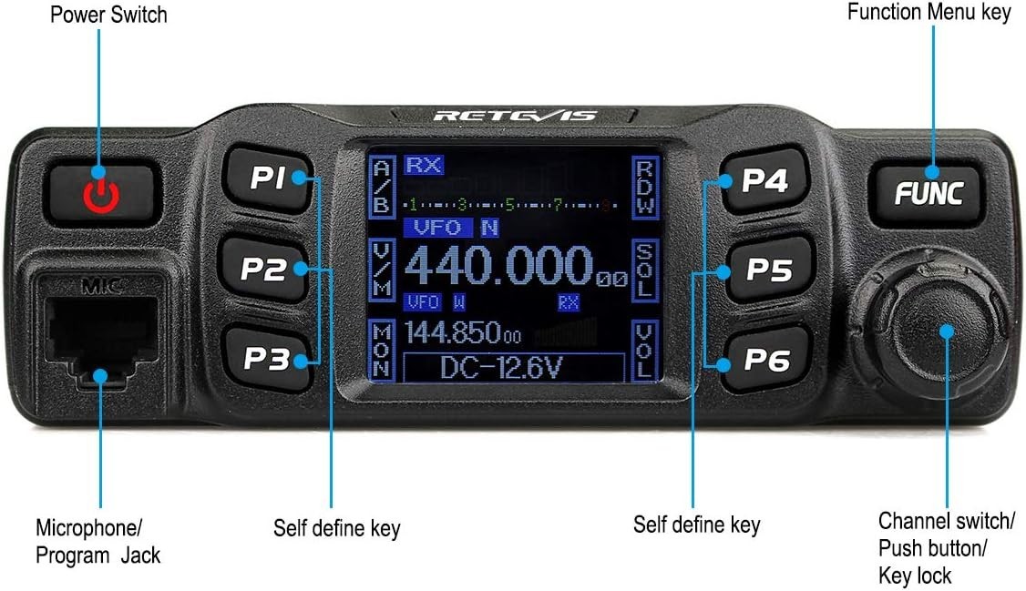 Dual Band Mobile Radio, Long Range Ham Radio with Antenna, 180 Degree Rotatab...
