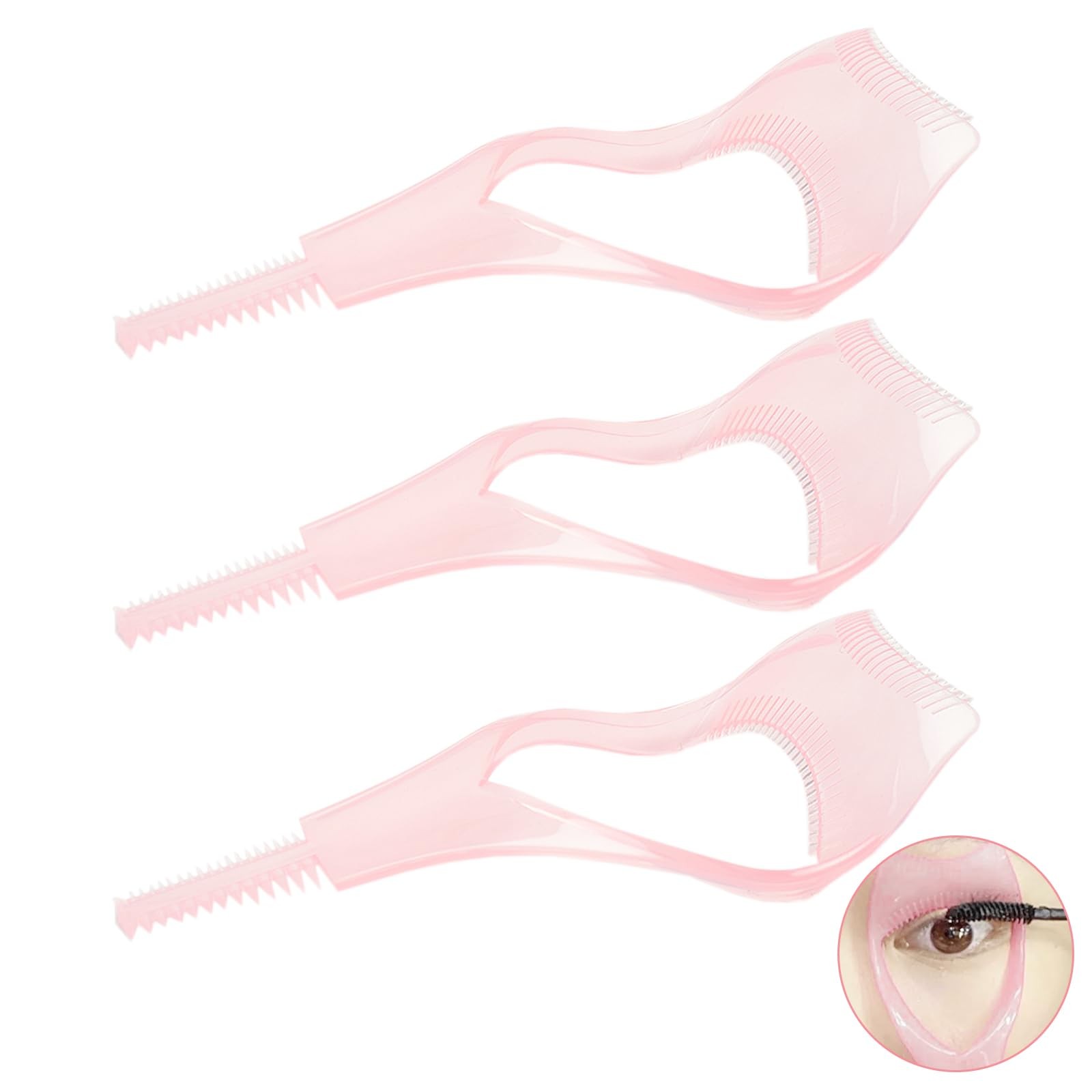 QIYUDA 3 Pcs Mascara Shield Applicator Guard, 3 in 1 Protector Tool powdered