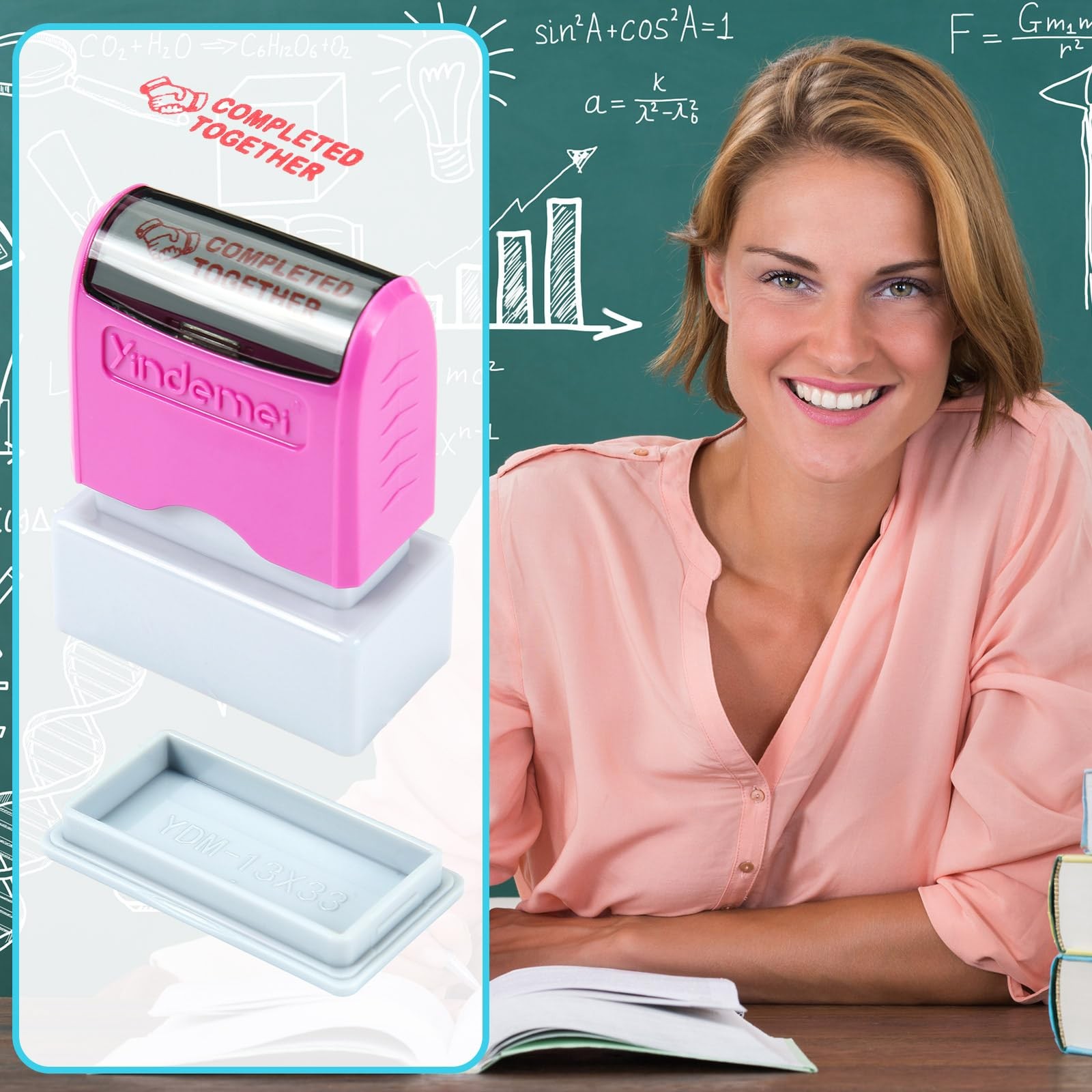 Teacher Stamps Set Self Inking Please Sign Return Homework Classroom 3 PCS