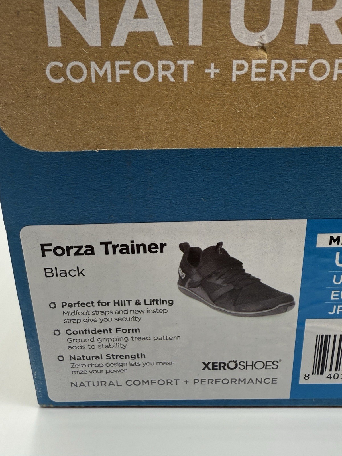 XERO Forza Trainer Men's Black Minimalist Barefoot Hiit Lifting Training Shoes