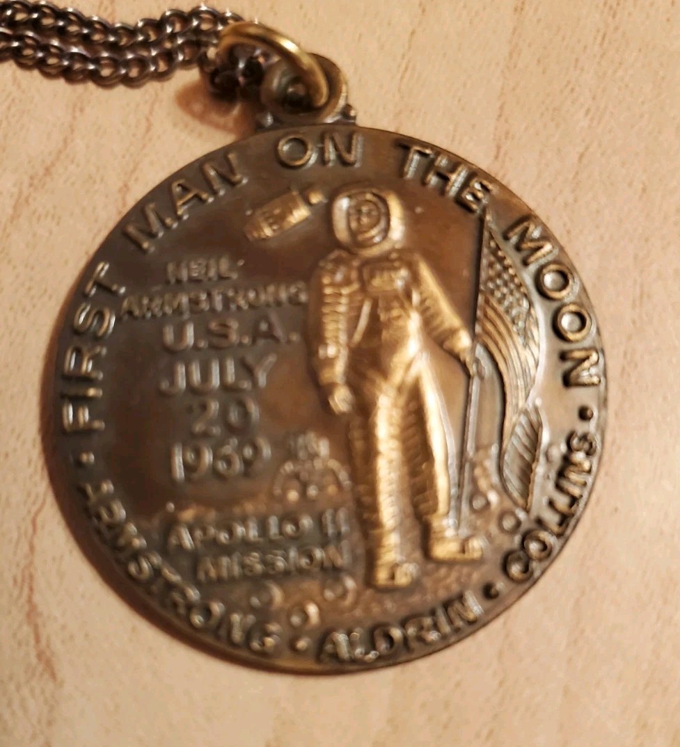 First Man On The Moon Pendant Apollo Mission Vintage