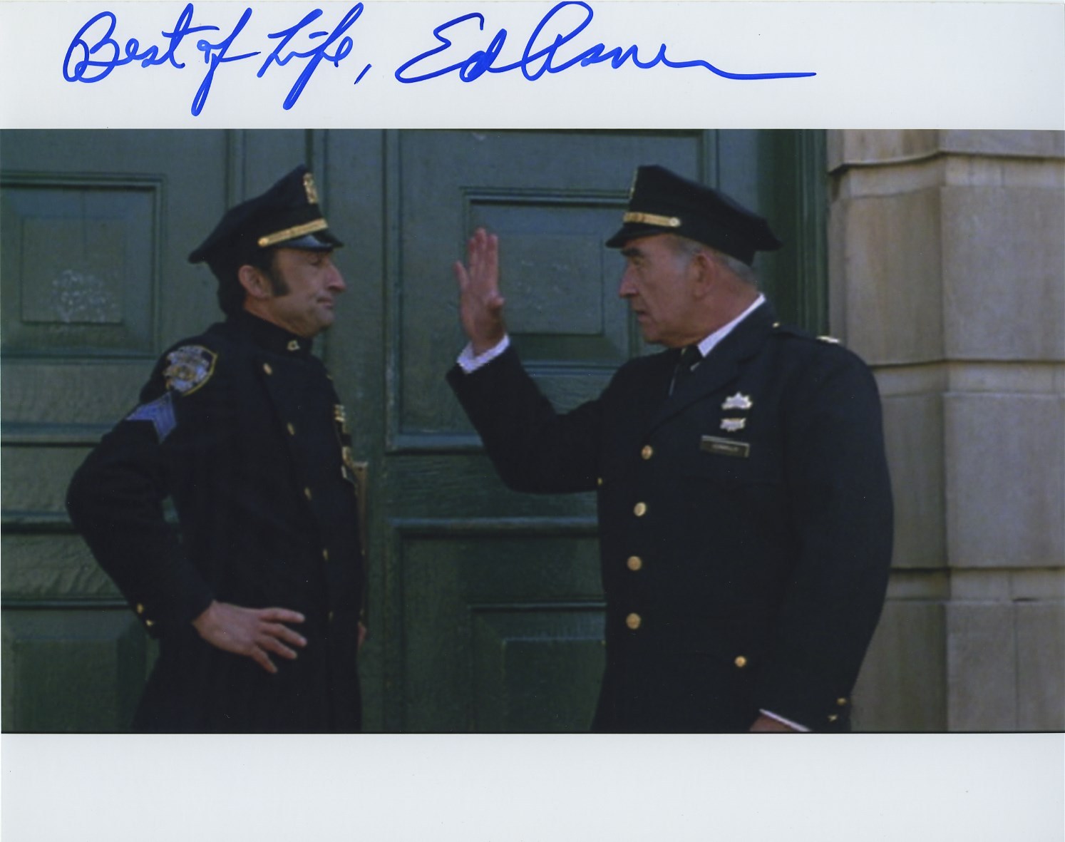 ED ASNER SIGNED AUTOGRAPHED COLOR PHOTO FORT APACHE THE BRONX NICE!!