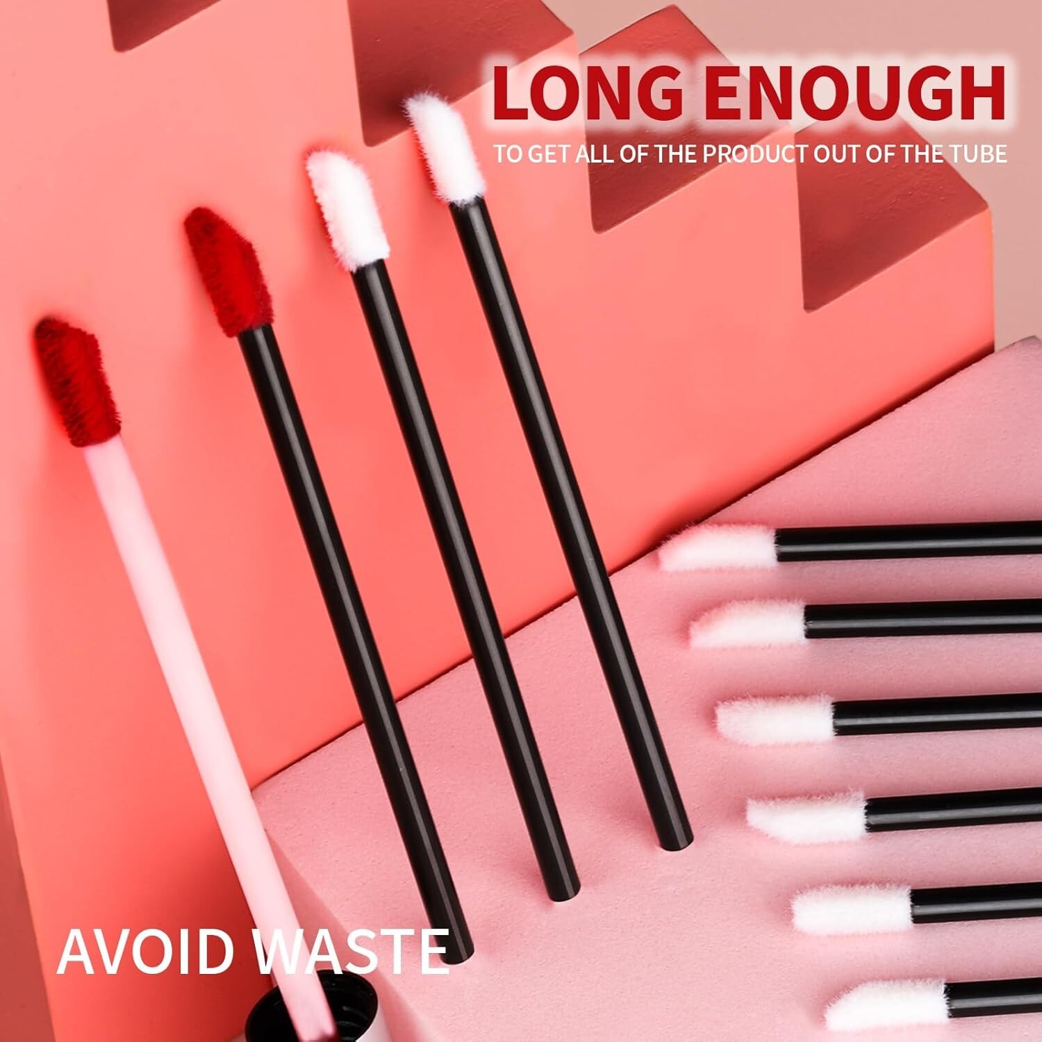 100 Disposable Eyelash Extension Brushes and 100 Disposable Lip Wands