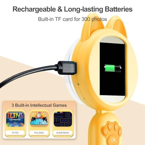 Kids Microscope, 30X Handheld Pocket Microscope for Kids with 2'' Screen& Light,